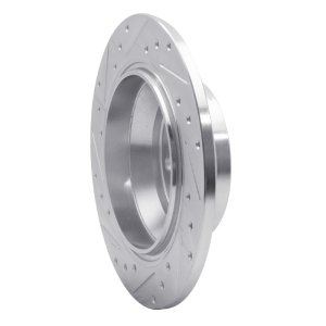 Volvo S80 Brake Rotor (1) - Rear Right - R1 Concepts - Drilled & Slotted - Silver - `07-`10